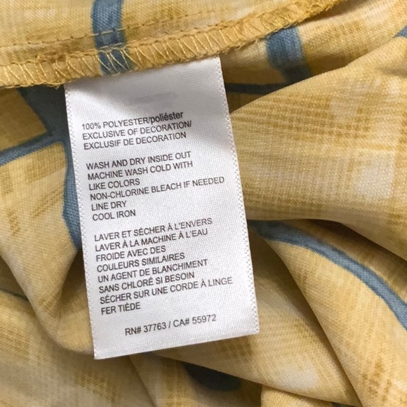 RAFAELLA yellow blouse with front tie and long sleeves. Size SP - Picture 7 of 7